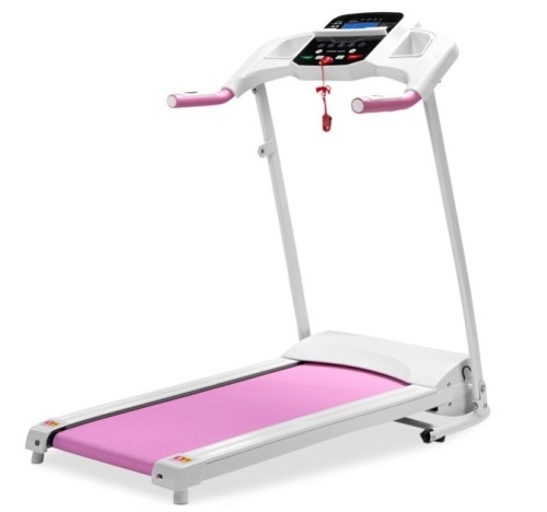 Best Choice Products 800W Portable Folding Electric Motorized Treadmill Machine w/ Rolling Wheels - Pink, Appears New - Lot 99