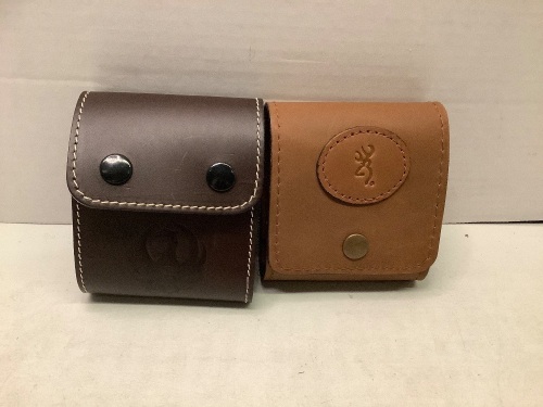Lot of (2) Leather Shell Holders, Broken Button, Ecommerce Return - Lot 118