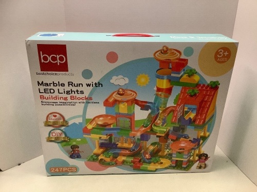 Marble Run With LED Lights Building Blocks, Appears New - Lot 133