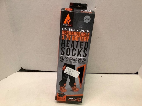 Action Heat Rechargeable 3.7 V Battery Heated Socks, Tested, Ecommerce Return - Lot 157