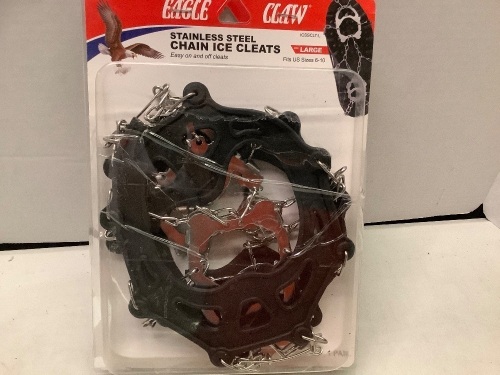 Lot of (2) Eagle Claw Stainless Steel Chain Ice Cleats, Large, Appears New - Lot 170