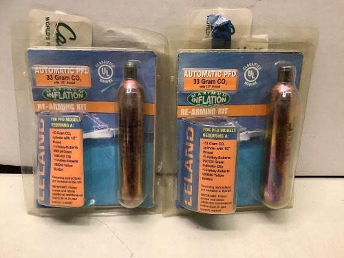 Lot of (2) Automatic PFD 33 Gram CO2, ReArming Kit, Appears New - Lot 852