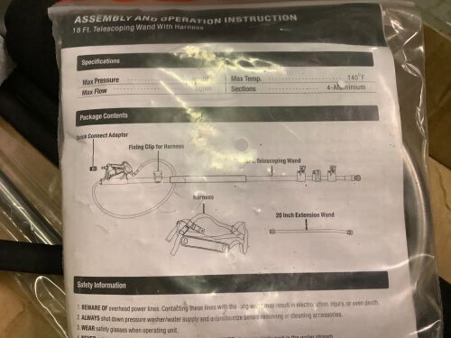 Bee Tro 18' Telescopiong Lance High Pressure Washer Extension Kit, Appears New - Lot 980