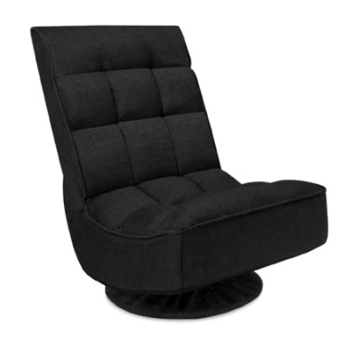 Folding Floor Gaming Chair w/ 360-Degree Swivel, 4 Adjustable Positions, Black, Appears New - Lot 201
