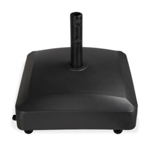 Fillable Mobile Umbrella Base Stand w/ 4 Wheels, 2 Locks, 123lb Capacity, Black, Appears New - Lot 206