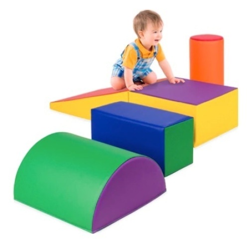 5-Piece Kids Climb & Crawl Soft Foam Shapes Structure Playset, Multicolor, Appears New - Lot 207