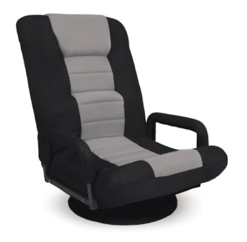 Gaming Floor Chair w/ 360-Degree Swivel, Armrest, Adjustable Backrest, Black/Gray, Appears New - Lot 221