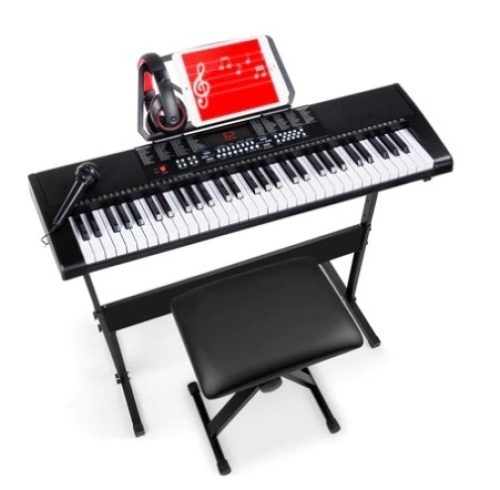 61-Key Beginners Electronic Keyboard Piano Set w/ 3 Modes, Microphone, Appears New - Lot 241