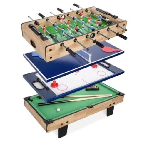 4-in-1 Multi Game Table Set w/ Air Hockey, Table Tennis, Billiards, Foosball, Appears New - Lot 243
