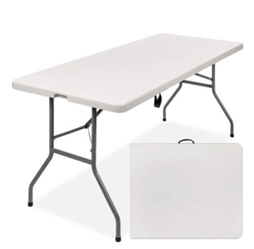 6ft Portable Folding Plastic Dining Table w/ Handle, Lock, White, Appears New - Lot 245