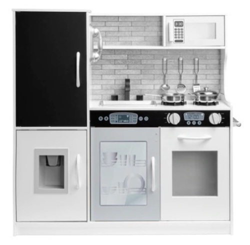 Pretend Play Kitchen Wooden Toy Set for Kids with 11 Accessories, White, Appears New - Lot 250