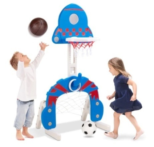 Toddler Activity Center Indoor Outdoor (Basketball, Soccer & Ring Toss), Appears New - Lot 263
