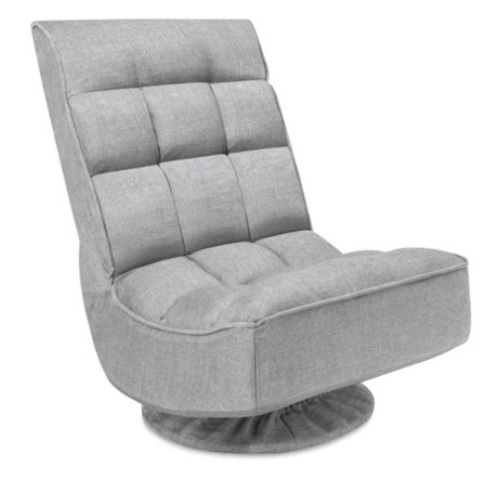 Folding Floor Gaming Chair w/ 360-Degree Swivel, 4 Adjustable Positions, Gray, Appears New - Lot 268