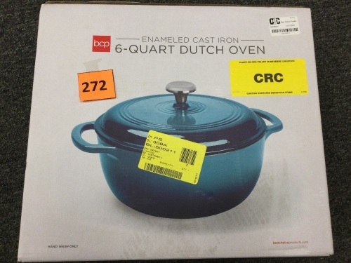 Enameled Cast Iron 6-Quart Dutch Oven, Blue, Appears New - Lot 272