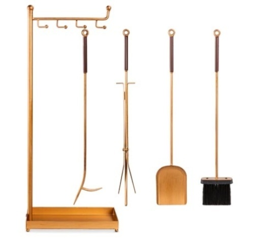 5-Piece Modern Contemporary Indoor Outdoor Fireplace and Firepit Tool Set, Appears New - Lot 274