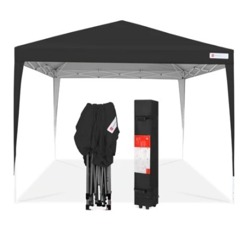 Outdoor Portable Pop Up Canopy Tent w/ Carrying Case, 10x10ft, Black, Appears New - Lot 278