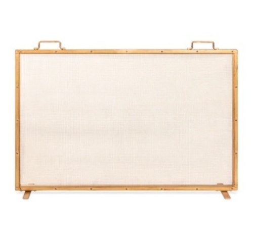 Single Panel Handcrafted Steel Mesh Fireplace Screen w/ Handles, 38x27in, Appears New - Lot 282