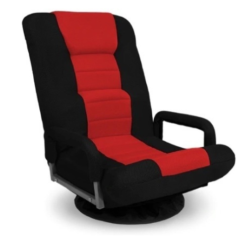 Gaming Floor Chair w/ 360-Degree Swivel, Armrest, Adjustable Backrest, Red/Black, Appears New - Lot 302