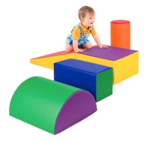 5-Piece Kids Climb & Crawl Soft Foam Shapes Structure Playset, Appears New - Lot 329