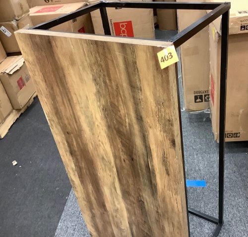 44in Modern Industrial Rectangular Wood Grain Coffee Table w/ Metal Frame - Lot 403