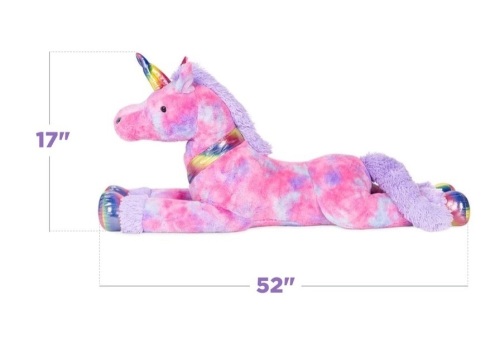Kids Extra Large Life-Size Plush Rainbow Unicorn Stuffed Animal w/ Soft Fur - Lot 425