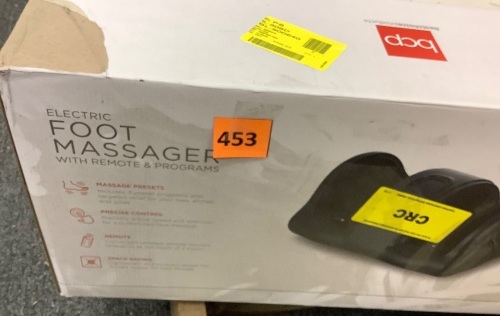 Therapeutic Foot Massager w/ High Intensity Rollers, Remote, 3 Modes - Lot 453