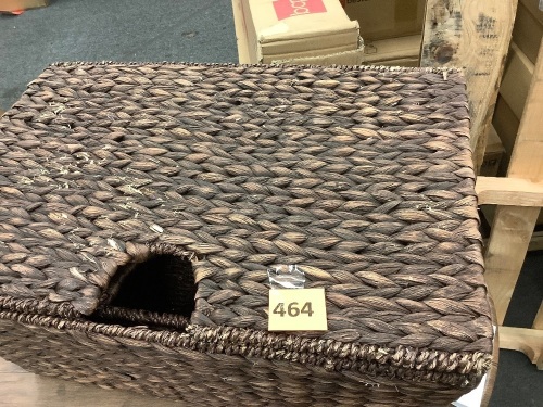 Extra Large Water Hyacinth Double Laundry Hamper Basket - Lot 464