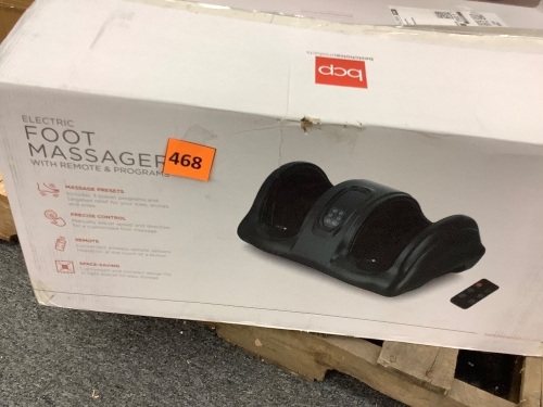 Therapeutic Foot Massager w/ High Intensity Rollers, Remote, 3 Modes - Lot 468