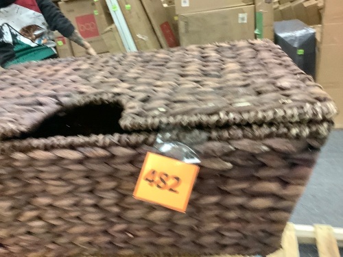 Woven Water Hyacinth Storage Basket - Lot 482