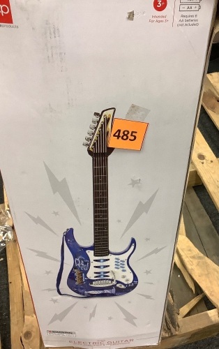 Kids Electric Guitar Toy Play Set w/ 6 Songs, Microphone, Amp - Lot 485