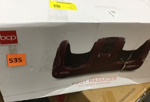 Therapeutic Foot Massager w/ High Intensity Rollers, Remote, 3 Modes - Lot 535