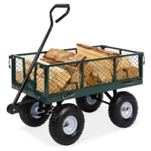 Steel Garden Utility Cart Wagon w/ 400lb Capacity, Removable Sides, Handle, Green, Appears New - Lot 616