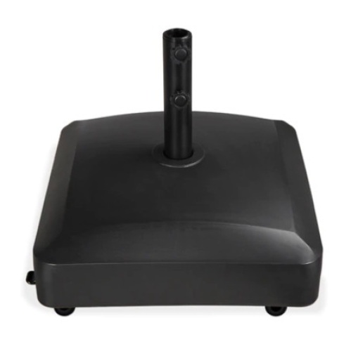 Fillable Mobile Umbrella Base Stand w/ 4 Wheels, 2 Locks, 123lb Capacity, Black, Appears New - Lot 629