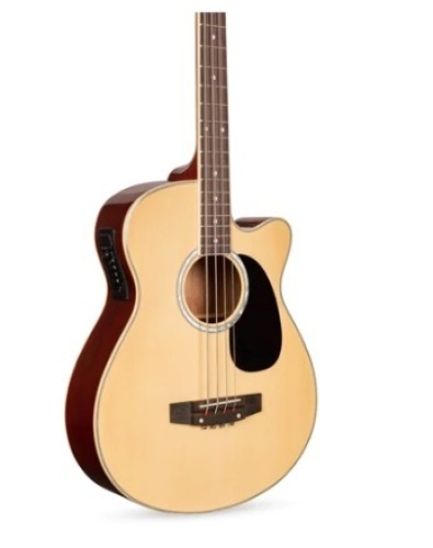 Acoustic Electric Bass Guitar w/ Equalizer, Truss Rod, Natural, Appears New - Lot 637