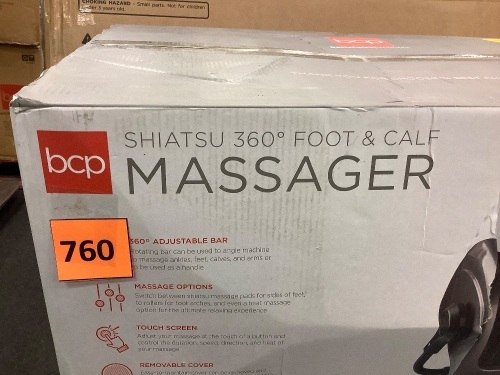 Reflexology Shiatsu Foot Massager w/ High-Intensity Rollers, Remote Control - Lot 760