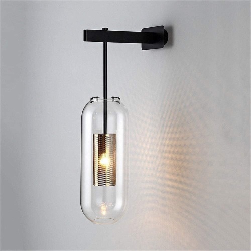 Oblong Clear Glass Wall Sconce - Lot 1603