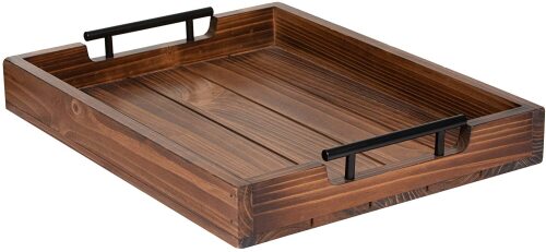 Wood Serving Tray with Handles by Cozy Décor - Lot 1674