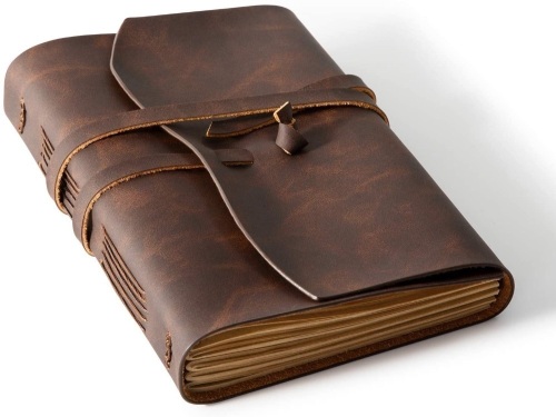 Bedsure Leather Journal Notebook, Leather Bound Journal for Men and Women, Lined Travel Journal & Writing Journal for Personal Diary 5x7 inches, Brown 200 pages - Lot 1676
