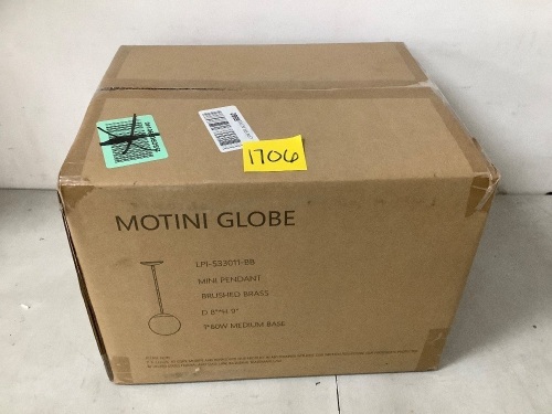 Hanging Globe Pendant Light w/ 8" Clear Glass Shade - Lot 1706a