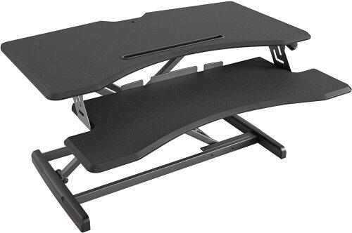 Fezibo Height Adjustable Desk Converter Stand up Riser Tabletop Workstation - Lot 1755