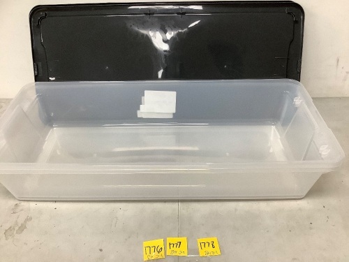 Set of (2) Homz Snaplock Clear Storage Bin w/ Lid - Large 41 Quart - Lot 1777