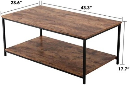 Industrial Style Coffee Table w/ Metal Frame - Lot 1850