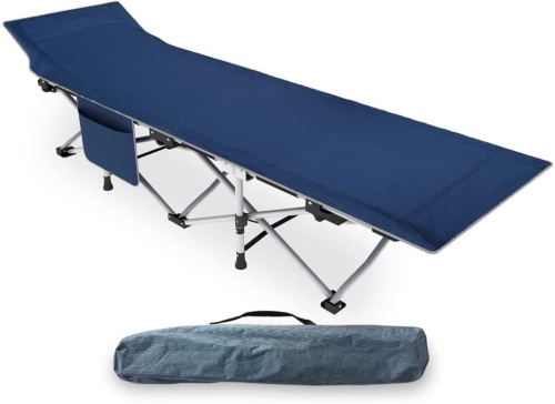 GETOVIN Folding Camping Cots Portable Travel Sleeping Cots 450LBS(Max Load) Comfortable Double Layer Oxford Heavy Duty Fordable Bed with Carry Bag for Adult,Teen,Office/Home Nap,Beach Vocation - Lot 1871