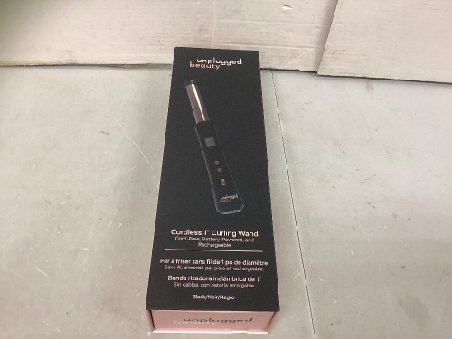 Unplugged Beauty 1" Cordless Curling Wand, Powers Up, Appears new - Lot 180