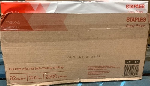 2,500 Sheets 11x17" Copy Paper, Appears New - Lot 356