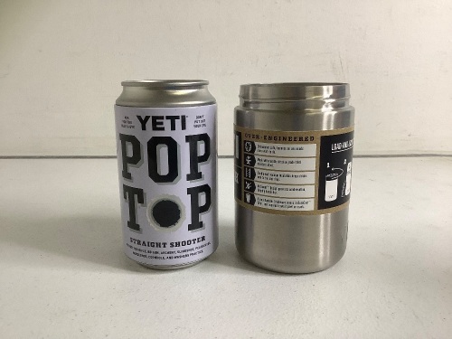 Yeti Pop Top & Can Insulator, Missing Cap, E-Comm Return - Lot 448