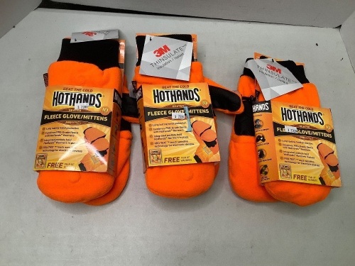 Lot of (3) Hot Hands Gloves, Appears New - Lot 329