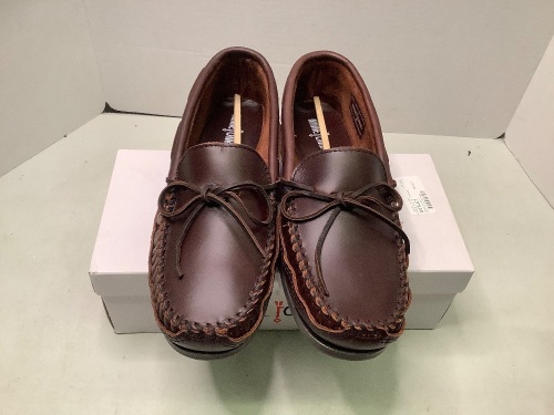 Minnetonka Men's Double Bottom Hardsole Dark Brown Lariat, 10.5, Appears New - Lot 377