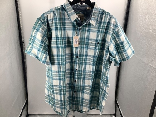 Red Head Men's Short Sleeve Button Up Shirt, 2XL, Appears New - Lot 585