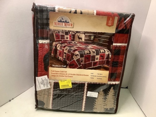 White River Full Queen Quilt Set, 3 PIece Set, Appears New - Lot 693